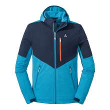 Schöffel Fleece Jacket Hydalen with Hood (breathable, quick-drying, 2-way stretch) light blue/dark blue Men